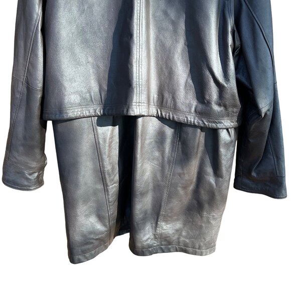 Vintage Veranesi Chocolate Brown 100% Leather Jacket Women's Mid- Length Coat Si - Picture 13 of 15